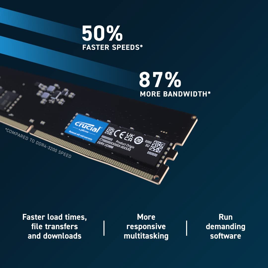 RAM Crucial DDR5 RAM 32GB 4800MHz CL40 Desktop