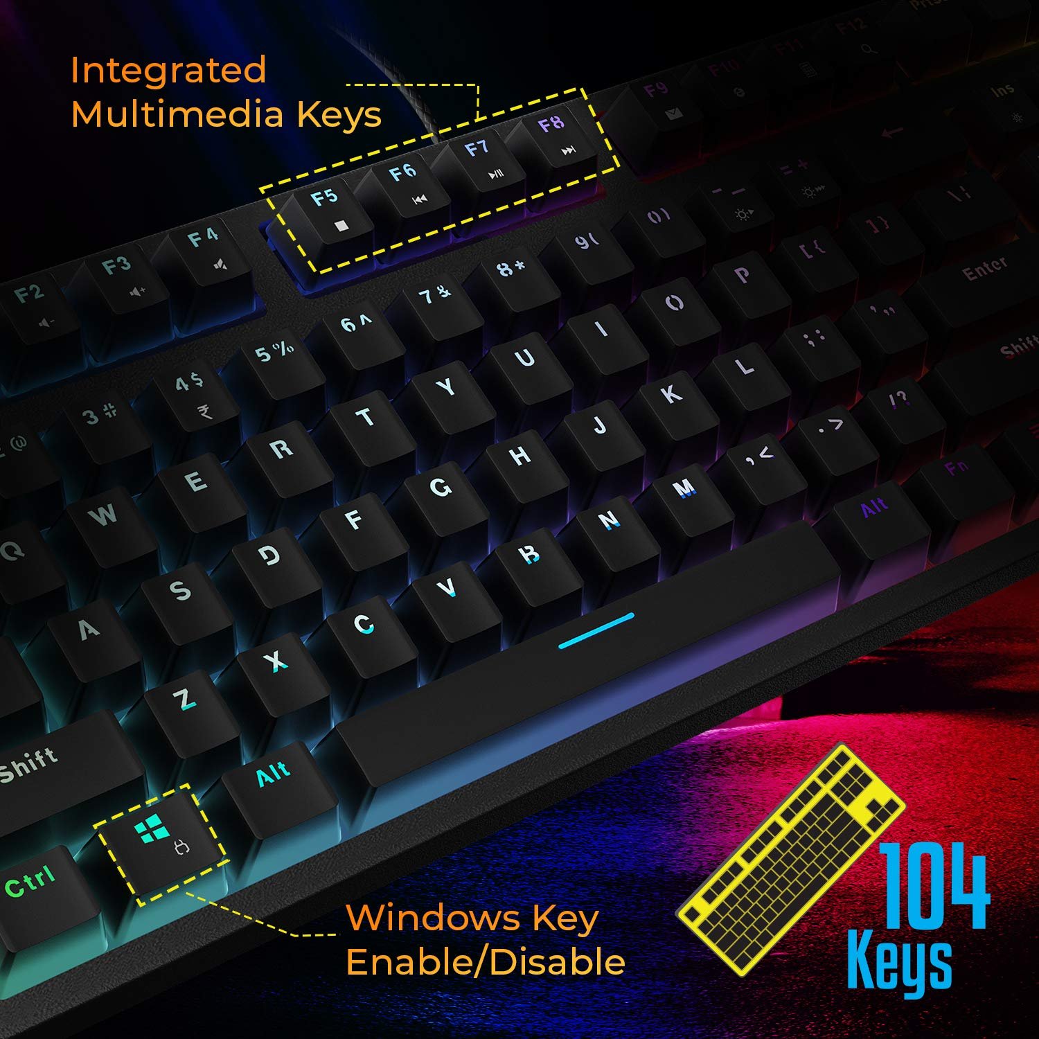 KEYBOARD ZEBRONICS Zeb-MAX Plus V2 Premium Mechanical Keyboard